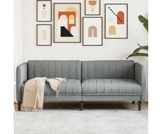 Trivietė sofa, šviesiai pilkos spalvos, audinys