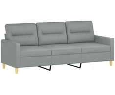 Trivietė sofa, šviesiai pilkos spalvos, 180cm, audinys