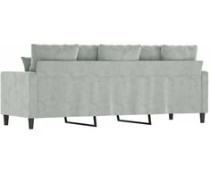 Trivietė sofa, šviesiai pilkos spalvos, 180cm, aksomas