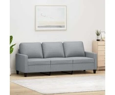 Trivietė sofa, šviesiai pilkos spalvos, 180cm, audinys