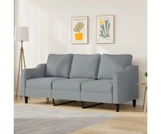 Trivietė sofa, šviesiai pilkos spalvos, 180cm, audinys