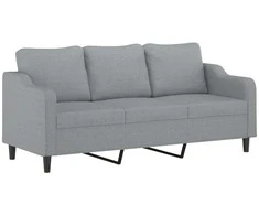 Trivietė sofa, šviesiai pilkos spalvos, 180cm, audinys