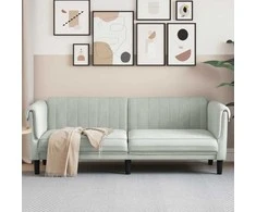 Trivietė sofa, šviesiai pilkos spalvos, aksomas