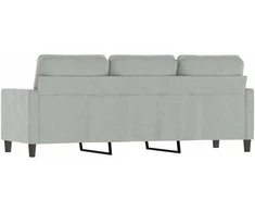 Trivietė sofa, šviesiai pilkos spalvos, 180cm, aksomas