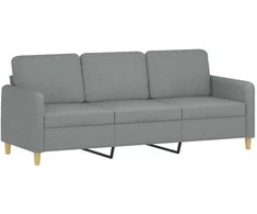 Trivietė sofa, šviesiai pilkos spalvos, 180cm, audinys