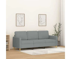 Trivietė sofa, šviesiai pilkos spalvos, 180cm, audinys
