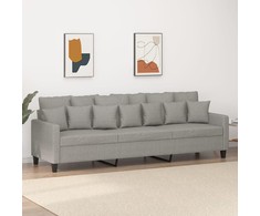 Trivietė sofa, šviesiai pilkos spalvos, 210cm, audinys