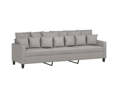 Trivietė sofa, šviesiai pilkos spalvos, 210cm, audinys