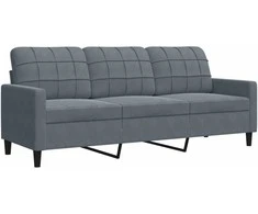 Trivietė sofa, tamsiai pilkos spalvos, 180cm, aksomas