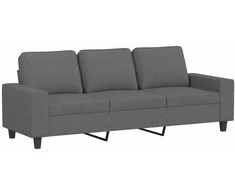 Trivietė sofa, tamsiai pilkos spalvos, 180cm, audinys