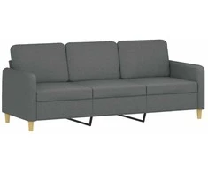 Trivietė sofa, tamsiai pilkos spalvos, 180cm, audinys