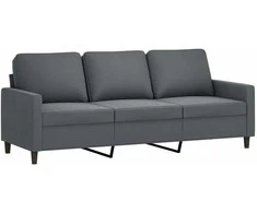 Trivietė sofa, tamsiai pilkos spalvos, 180cm, aksomas
