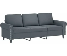Trivietė sofa, tamsiai pilkos spalvos, 180cm, aksomas