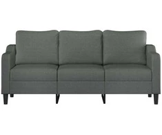 Trivietė sofa, tamsiai pilkos spalvos, 180cm, audinys