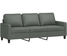 Trivietė sofa, tamsiai pilkos spalvos, 180cm, audinys