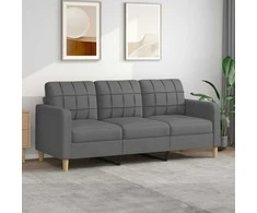 Trivietė sofa, tamsiai pilkos spalvos, 180cm, audinys