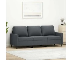 Trivietė sofa, tamsiai pilkos spalvos, 180cm, aksomas