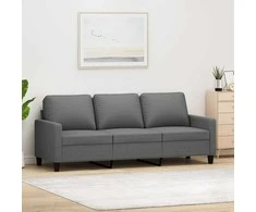 Trivietė sofa, tamsiai pilkos spalvos, 180cm, audinys