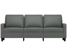 Trivietė sofa, tamsiai pilkos spalvos, 180cm, audinys