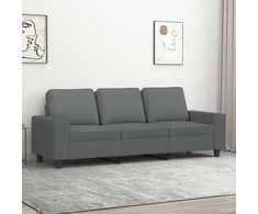 Trivietė sofa, tamsiai pilkos spalvos, 180cm, audinys