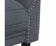 Trivietė sofa, tamsiai pilkos spalvos, aksomas