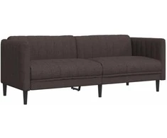 Trivietė sofa, tamsiai rudos spalvos, audinys