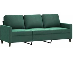 Trivietė sofa, tamsiai žalios spalvos, 180cm, aksomas