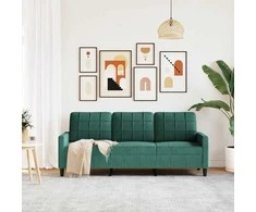 Trivietė sofa, tamsiai žalios spalvos, 180cm, aksomas