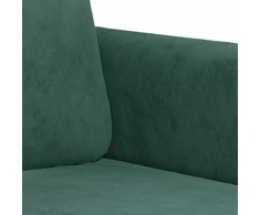 Trivietė sofa, tamsiai žalios spalvos, 180cm, aksomas