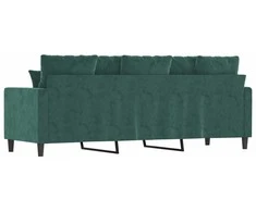Trivietė sofa, tamsiai žalios spalvos, 180cm, aksomas