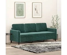 Trivietė sofa, tamsiai žalios spalvos, 180cm, aksomas