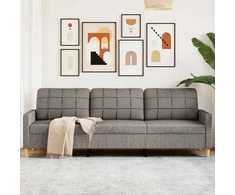 Trivietė sofa, taupe spalvos, 180cm, audinys