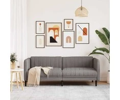Trivietė sofa, taupe spalvos, audinys