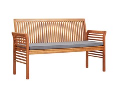 Trivietis sodo suoliukas su čiužinuku, 150cm, akacijos masyvas