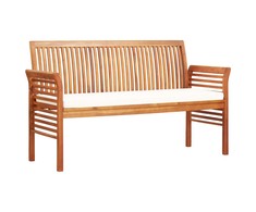 Trivietis sodo suoliukas su čiužinuku, 150cm, akacijos masyvas