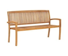 Trivietis sudedamas sodo suoliukas, 159cm, tikmedžio masyvas