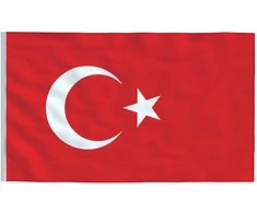 Turkijos vėliava su stiebu, aliuminis, 5,55m