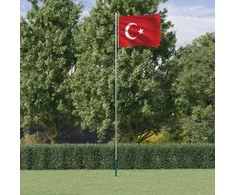 Turkijos vėliava su stiebu, aliuminis, 6,23m