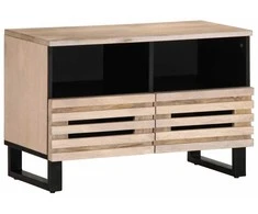 TV spintelė, balta, 70x34x46cm, mango medienos masyvas