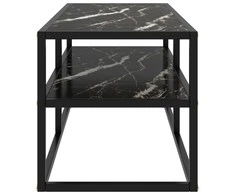 TV staliukas TV spintelė, juoda, 100x40x40cm, su juodu marmuriniu stiklu