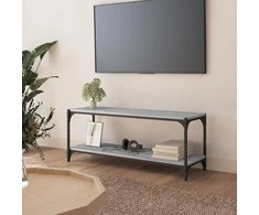 TV staliukas TV spintelė, pilka ąžuolo, 100x33x41cm, mediena ir plienas