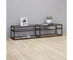 TV staliukas TV spintelė, skaidri, 180x40x40,5cm, grūdintas stiklas