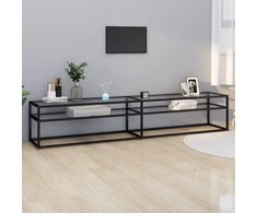 TV staliukas TV spintelė, skaidri, 220x40x40,5cm, grūdintas stiklas