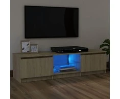 TV staliukas TV spintelė su LED apšvietimu, ąžuolo spalvos, 120x30x35,5cm
