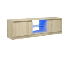 TV staliukas TV spintelė su LED apšvietimu, ąžuolo spalvos, 120x30x35,5cm