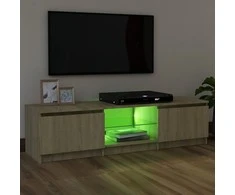 TV staliukas TV spintelė su LED apšvietimu, ąžuolo spalvos, 120x30x35,5cm