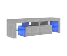 TV staliukas Televizoriaus spintelė su LED, betono pilka, 140x36,5x40cm