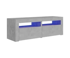 TV staliukas TV spintelė su LED apšvietimu, betono pilka, 120x35x40 cm