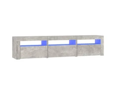 TV staliukas TV spintelė su LED apšvietimu, betono pilka, 180x35x40cm