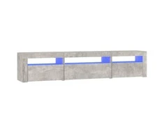 TV staliukas TV spintelė su LED apšvietimu, betono pilka, 195x35x40cm